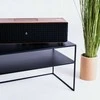 Customform RTV stalas, SENSO FLOWER METAL, 120x45 cm, Juoda