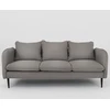 Customform Sofa, POSH Juodas 3 vietų, 89x205 cm, Pilka