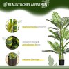 HOMCOM dirbtinė palmė Dirbtinis augalas Cemento užpildas 150 cm vidaus žalias