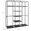 Songmics Didelė medžiaginė spinta 175 x 150 cm Pilka