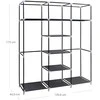 Songmics Medžiaginė spinta 175 x 150 cm juoda