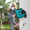 DURHAND sieninė žarnos ritė, pasukama 180°, su daugiafunkciniu purkštuvu, apsauga nuo užšalimo -5–45 °C, plastikas, žalia ir juoda, 15 m