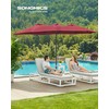Songmics Dvigubas skėtis 460 x 270 cm su rankenėle ir apsauga nuo UV spindulių