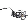 HOMCOM Dviračių priekaba, 40 kg keliamoji galia, transportavimo priekaba su sulankstomu sukabinimo įtaisu, juoda, 155x71,5x77 cm