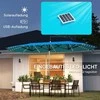Outsunny Dvigubas Skėtis nuo Saulės su Saulės LED Šviesomis 451x267 cm Aliuminis UV 50+ Skėtis nuo Saulės su Rankena, Atsparus Vėjui Skėtis Balkonui, Skėtis nuo Saulės Paplūdimiui, Balkonui, Sodo, Mėlynas