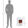 HOMCOM LED elektrinis židinys Stovintis židinys Krosnelė su liepsnos efektu 900/1800 W Metalas ABS plastikas Stiklas Balta 39 x 26 x 54,8 cm
