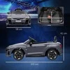 HOMCOM vaikiškas elektromobilis 12V, su 2,4 GHz nuotolinio valdymo pultu, 2 varikliai, vaikiškas automobilis su 4 amortizuotais ratais, garsiniu signalu, priekiniais žibintais, muzika, švelniu paleidimu, pagalbiniu ratu, skirtas 3-5 metų vaikams, pilkas