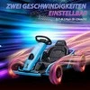 HOMCOM Vaikiškas elektrinis kartingas 24 V drifto kartingas su lėtuoju startu, muzika, garso signalu ir saugos diržu, vaikiška transporto priemonė 8-12 metų vaikams, mėlyna