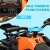 HOMCOM elektrinis keturratis vaikams, 12V 10Ah vaikiškas keturratis su važiavimo pirmyn ir atgal funkcija, 2 varikliai, USB jungtis, MP3 muzikos grotuvas, vaikiška transporto priemonė su žibintais, 3-8 km/val., skirta 3-5 metų vaikams, oranžinės spalvos