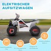 HOMCOM elektrinis vaikiškas keturratis, mini elektrinis keturratis su važiavimo pirmyn ir atgal funkcija, 6 V elektrinė transporto priemonė 1,5-3 metų vaikams, 2,5 km/val., baltos spalvos