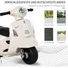 Homcom VESPA elektrinis motociklas vaikams, 18-36 mėn., 3 km/val., LED šviesa ir garsas, PP plastikas ir metalas, baltas, 66,5x38x52 cm