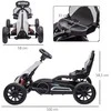 HOMCOM vaikiškas elektrinis gokartas 12 V 3-5 km/h dreifavimo kartingas su 2 reguliuojamais režimais, saugos diržu, vairu, gokart vaikiška transporto priemonė vaikams nuo 3 iki 8 metų, balta