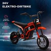 HOMCOM elektrinis motociklas vaikams, su 24V 350W varikliu, 8-16 KM/H greičio režimu, 12 colių pripučiamomis padangomis, elektrinis motociklas su muzika ir priekiniu žibintu, krosinis motociklas vaikams nuo 8 iki 12 metų, raudonas