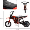 HOMCOM elektrinis motociklas vaikams, su 24V 350W varikliu, 8-16 KM/H greičio režimu, 12 colių pripučiamomis padangomis, elektrinis motociklas su muzika ir priekiniu žibintu, krosinis motociklas vaikams nuo 8 iki 12 metų, raudonas
