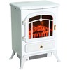 HOMCOM Elektrinis židinys Liepsnos efektas 950/1850 W Apsauga nuo perkaitimo Balta 41,5 x 28 x 54,8 cm
