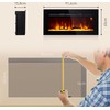 HOMCOM Elektrinis židinys su LED liepsnos efektu, 1800 W galios 3 spalvų sieninis židinys su 5 ryškumo lygiais, elektrinis židinys su nuotolinio valdymo pulteliu, jutikliniu ekranu, tvirtinamas prie sienos, juodas
