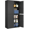Songmics 4 durų ir 5 lygių 40 x 80 x 180 cm matinės juodos spalvos dokumentų spinta
