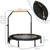 HOMCOM 102 cm fitneso batutas, sulankstomas mini batutas su keturių lygių reguliuojama rankena, fitneso atšokimo batutas suaugusiems, iki 100 kg, juodas