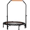 HOMCOM 102 cm fitneso batutas, sulankstomas mini batutas su keturių lygių reguliuojama rankena, fitneso atšokimo batutas suaugusiems, iki 100 kg, juodas
