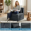 Fotelis Aosom Sofa-lova 80x203x74 cm Tamsiai pilka lininė medžiaga