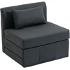 Fotelis Aosom Sofa-lova 80x203x74 cm Tamsiai pilka lininė medžiaga