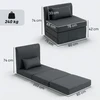 Fotelis Aosom Sofa-lova 80x203x74 cm Tamsiai pilka lininė medžiaga