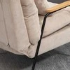 HOMCOM Relaksacinis Krėslas su Pufu, Reguliuojamu Atlošu, Gulimos Padėties Funkcija, Pagalve | Modernus Minkštas Fotelis Svetainei, Kordo Išvaizda, Atlaiko iki 180 kg, Smėlio Spalvos