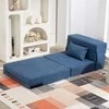 HOMCOM 3 viename miegamasis fotelis, sulankstoma miegamoji sofa su lovos funkcija, juosmens pagalvė, poilsio fotelis su flanelio danga, šezlongas svetainei, tamsiai mėlynas