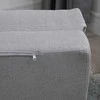 Fotelis HOMCOM 2-in-1 sulankstomas grindų krėslas-lova su reguliuojamu atlošu, grindų sofa su dekoratyvine pagalvėle, grindų sėdynės pagalvė svetainei, miegamajam, lino audinys, pilka spalva