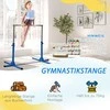 "HOMCOM" horizontalusis strypas reguliuojamo aukščio gimnastikos horizontalusis strypas 13 pakopų, iki 75 kg svorio, pagamintas iš plieno ir buko medienos, mėlynos spalvos, skirtas gimnastikai ir treniruotėms