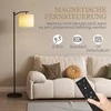 HOMCOM LED Toršeras Tolygiai Pritemdomas Grindų Šviestuvas su Audinio Gaubtu, Koja Valdomas Jungiklis, Grindų Šviestuvas su 11 Reguliuojamų Ryškumo Lygių, Laikmatis Svetainei Juodas