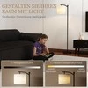 HOMCOM LED Toršeras Tolygiai Pritemdomas Grindų Šviestuvas su Audinio Gaubtu, Koja Valdomas Jungiklis, Grindų Šviestuvas su 11 Reguliuojamų Ryškumo Lygių, Laikmatis Svetainei Juodas