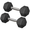SONGMICS hanteliai, 2 vnt. rinkinys, iš viso 10 kg, tamsiai juodos spalvos