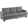 HOMCOM 3 vietų sofa, svetainės sofa 3 asmenims, medžiaginis apmušalas, plieno rėmas, minkšta sofa, pilka