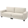 HOMCOM 3 vietų sofa, svetainės sofa su porankiais ir nugaros pagalvėmis, velveto apmušalas, spyruoklinis blokas, 227 x 84 x 87 cm, kreminė balta