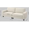 HOMCOM 3 vietų sofa, svetainės sofa su porankiais ir nugaros pagalvėmis, velveto apmušalas, spyruoklinis blokas, 227 x 84 x 87 cm, kreminė balta