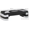 HOMCOM aerobikos stepas, reguliuojamas aukštis (10/15/20 cm), fitneso treniruoklis namams, iki 150 kg, 80x31x10-20 cm