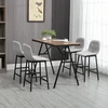 HOMCOM baro stalas su baro kėdžių komplektu, 5 dalių valgomojo komplektas, virtuvinis stalas, bistro stalas su 4 kėdėmis, baro stalo komplektas, metalas, šviesiai ruda, 120 x 60 x 91 cm