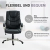 HOMCOM biuro kėdė, ergonomiška darbo kėdė su supimosi funkcija, sportinio dizaino, aukštas atlošas, 70x58x114–124 cm, juoda