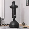 HOMCOM pastatomas bokso maišas, 180 cm, suaugusiems, bokso manekenas, bokso stulpas, humanoidinio dizaino, tvirtas bokso maišas profesionalams ir pradedantiesiems, juodas