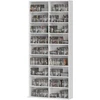 HOMCOM CD DVD Blu-ray lentyna, CD stovas talpinantis iki 640 CD, 360 DVD arba 430 Blu-ray diskų, knygų lentyna, medijų lentyna svetainei, 78,5 x 24 x 175 cm, balta