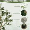 HOMCOM dirbtinis augalas, dirbtinis alyvmedis, 150 cm, 720 lapų, 40 alyvuogių, stabilus gėlių vazonas, dekoratyvinis augalas, žalias