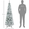 HOMCOM Dirbtinė Kalėdų eglė 180 cm dirbtinė eglė su dirbtiniu sniegu, stovas, dirbtinė eglė su 523 šakų galiukais Kalėdoms, vidaus, žalia