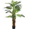 HOMCOM dirbtinis augalas, dirbtinė palmė, 160 cm dirbtinis augalas su 36 šakelėmis, kambarinis augalas, dirbtinis medis, augalų dekoracija vidaus ir lauko erdvėms, žalia