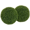 HOMCOM 2 vnt. rinkinys dirbtinis buksmedžio rutulys 40 cm, dirbtinis augalas, plastikinis dekoratyvinis buksmedis, dirbtinis augalas svetainei, miegamajam, biurui, sodui