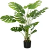 Dirbtinė „Monstera“ gėlė HOMCOM, 120 cm, su vazonu ir PE samanomis, itin tikroviška, svetainei, žalia