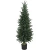 HOMCOM Dirbtinis kiparisas didelis 120 cm, dirbtinis augalas vazone, atsparus UV spinduliams, tikroviškai atrodantis, dekoracija svetainei, miegamajam, biurui, balkonui