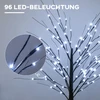 HOMCOM 150 cm dirbtinė eglutė, beržas su 96 LED, dirbtinis sniegas, Kalėdų eglutė beržas, Kalėdų dekoracijos dirbtinis beržas vakarėliui, gimtadieniui, vestuvėms, rudos spalvos