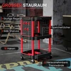 HOMCOM 3 aukštų mobilus įrankių vežimėlis su šoninėmis perforuotomis lentynomis, 10 kabliukų, garažui ir dirbtuvėms, maksimali apkrova 91 kg, juodas