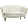 HOMCOM 2 sėdimų vietų sofa sofa minkšta sofa loveseat porankis aksomas iki 150 kg svetainė miegamasis kreminė 130x77x77cm